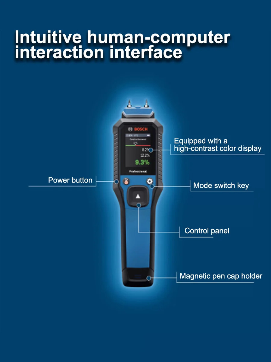 Bosch GMP2-15 Wood Moisture Meter Hygrometer LCD Brick Timber Damp Detector IP65