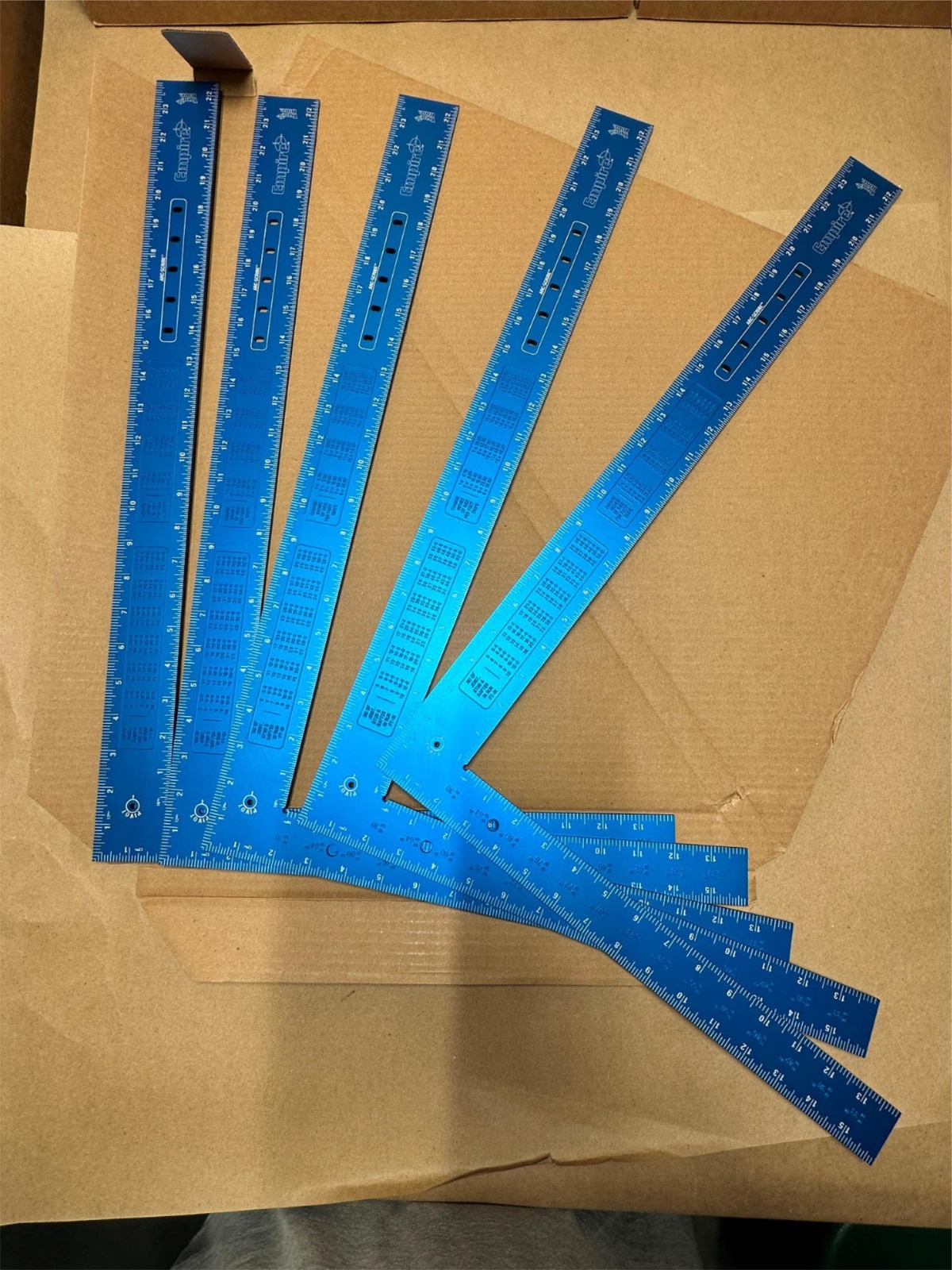 5x Pack Lot Empire True Blue 16″ x 24″ Hi-Vis Laser Etched Framing Square 1190