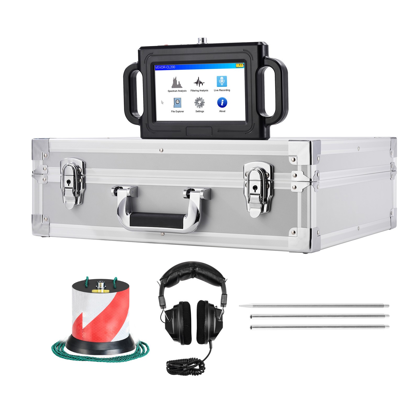 Uimoso Pipe Leak Detection Device 1Hz-5000Hz 7″ Touchscreen Locator