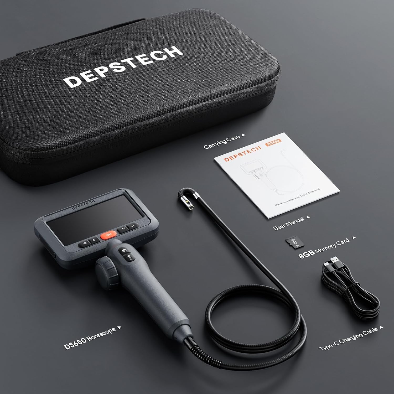 10FT Articulating Endoscope Camera with Light: Dual Lens Two-Way Articulated …