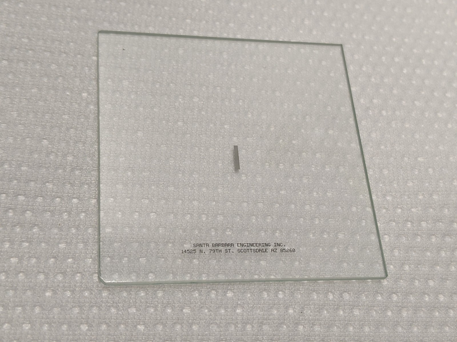 Chrome-On-Glass Rectangular Aperture 1x5mm Test Target ~50mm Plate