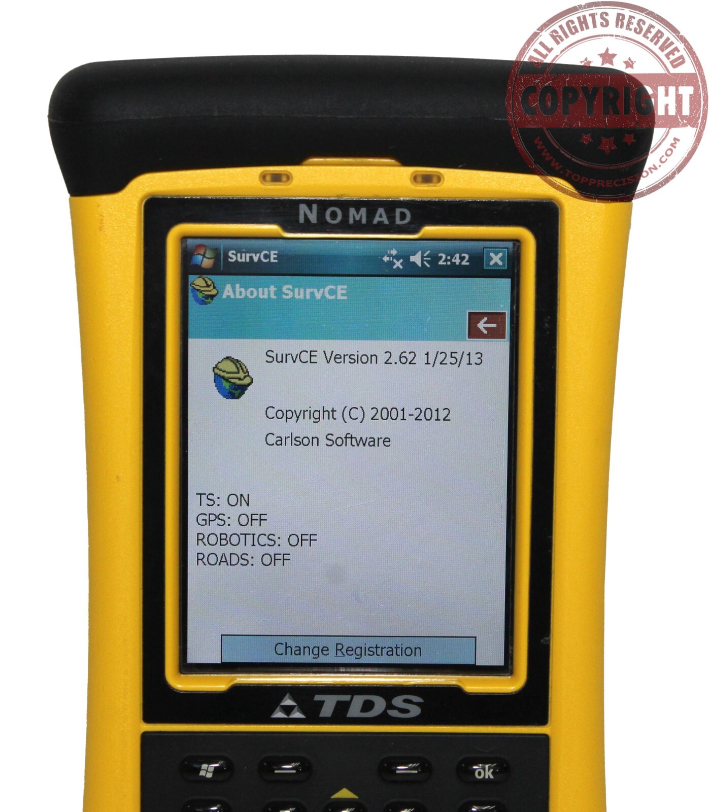 SPECTRA NOMAD CARLSON SURVCE DATA COLLECTOR, TOTAL STATION, TRIMBLE, TOPCON, TDS