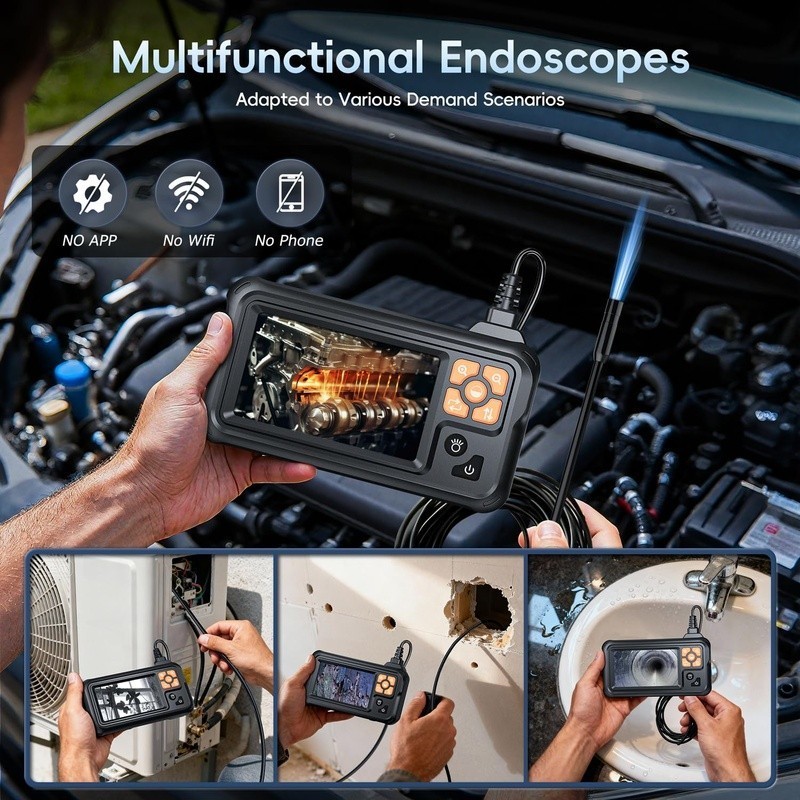 4.3inch LCD Inspection Camera Endoscope W/ 8 LED Lights Pipe Automotive Home Use