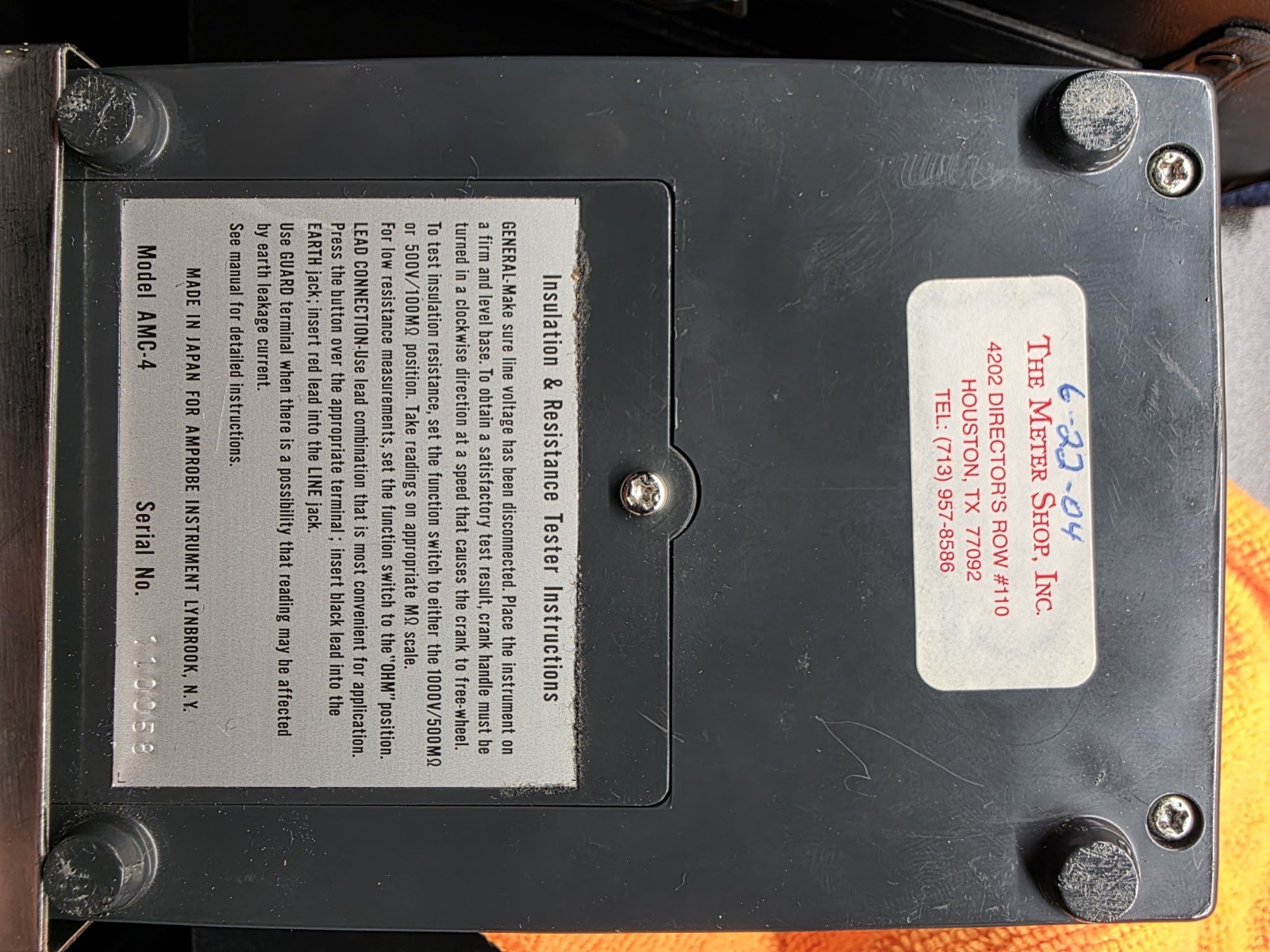 Amprobe AMC-4 Insulation Resistance Megohmmeter 500V/1000V 0-1000MΩ Case