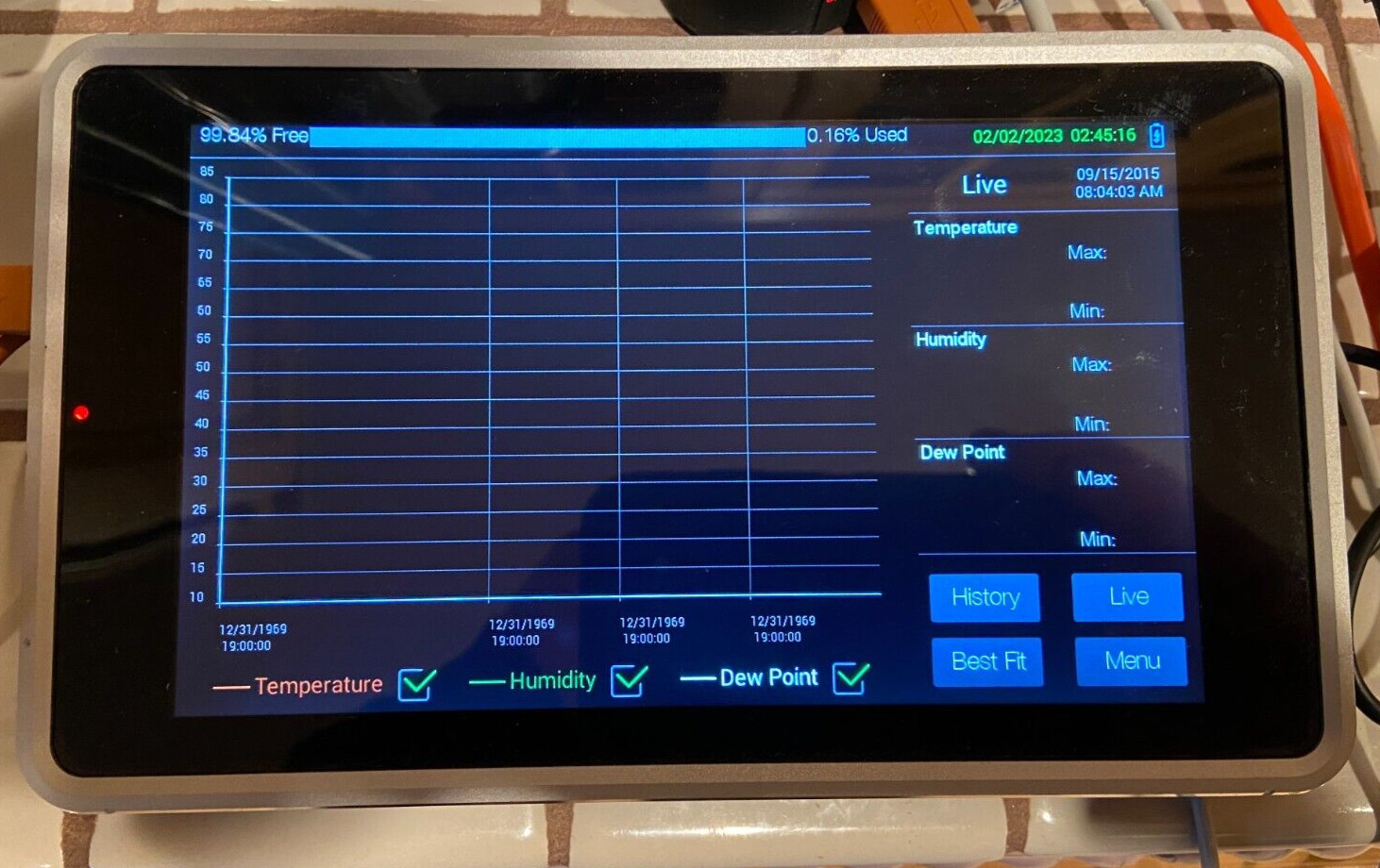 Cole Parmer 20250-40 Traceable 9012 Temperature/RH Touch Screen Recorder – Used