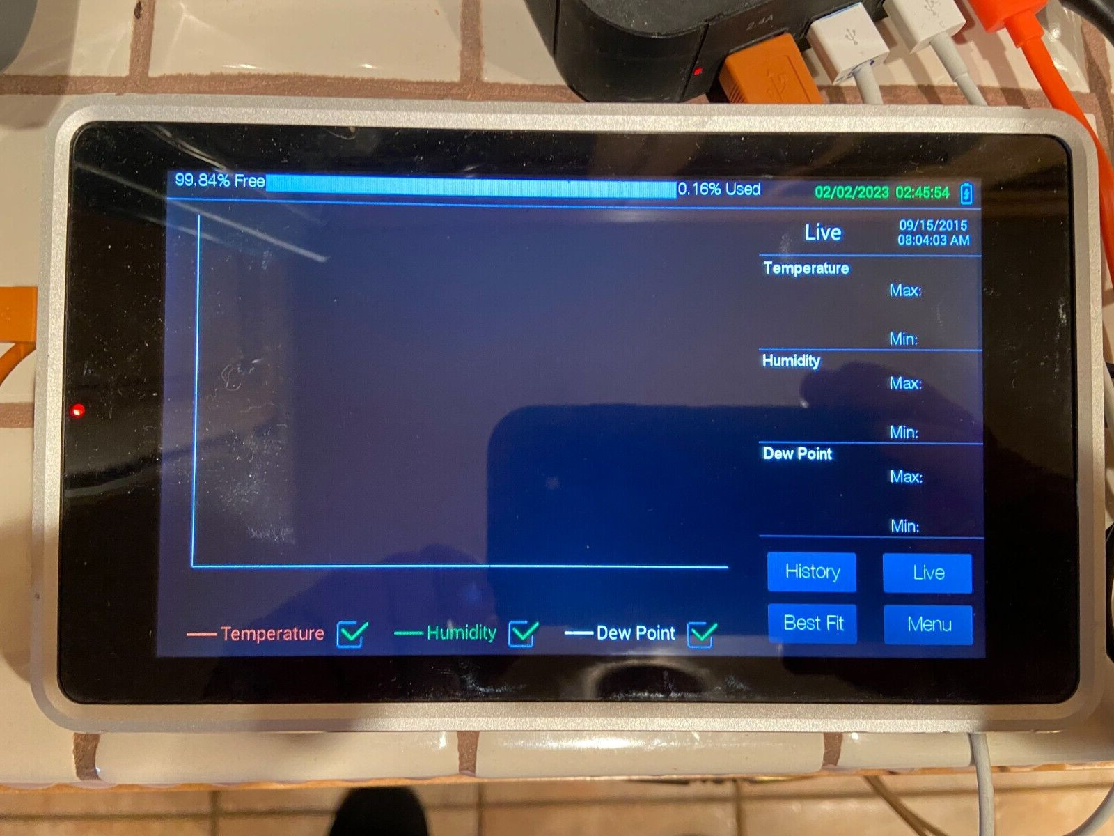 Cole Parmer 20250-40 Traceable 9012 Temperature/RH Touch Screen Recorder – Used