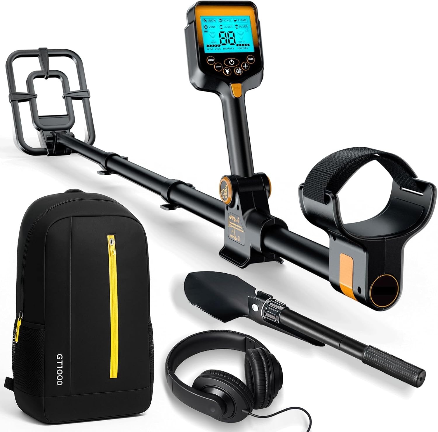 Professional Cordless Metal Detector with LCD Display & 20-Hour Battery Life