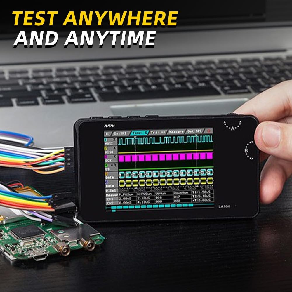 MINIWARE Pocket Logic Analyzer LA104, Portable Mini Size Handheld, Built-in R…