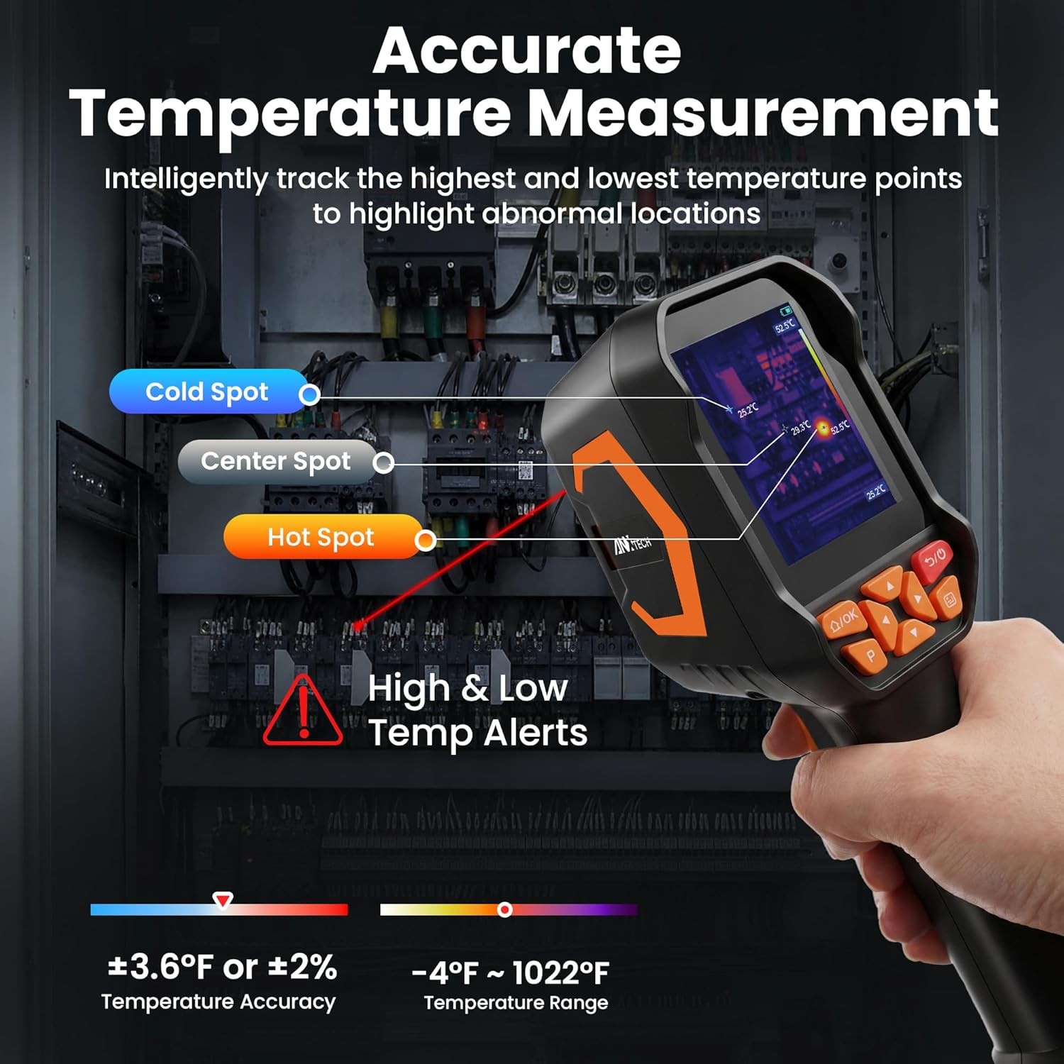 ANXTECH Handheld Thermal Camera 240 x 180 TISR Resolution for Home Inspection