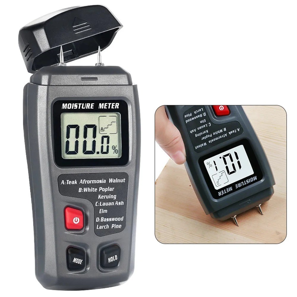 Digital LCD Wood Moisture Meter Detector Tester Wood Firewood Paper Cardboard