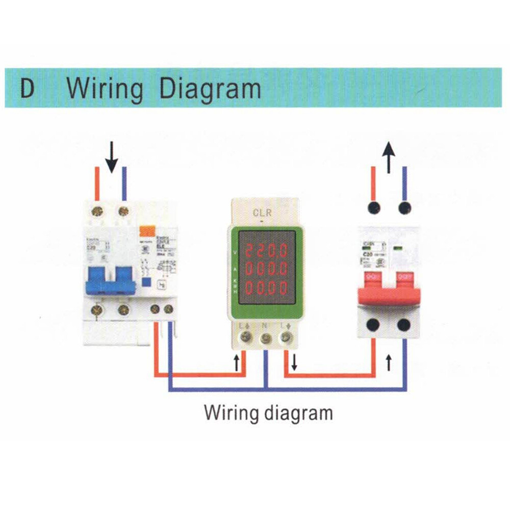 Electric Power Meter Monitor Watt Power KWH Din Rail AC 110V 220V 100A Voltmeter