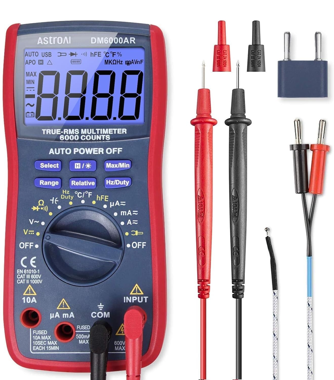 AstroAI Digital Multimeter and Analyzer TRMS 6000 Counts Volt Meter Ohmmeter NEW