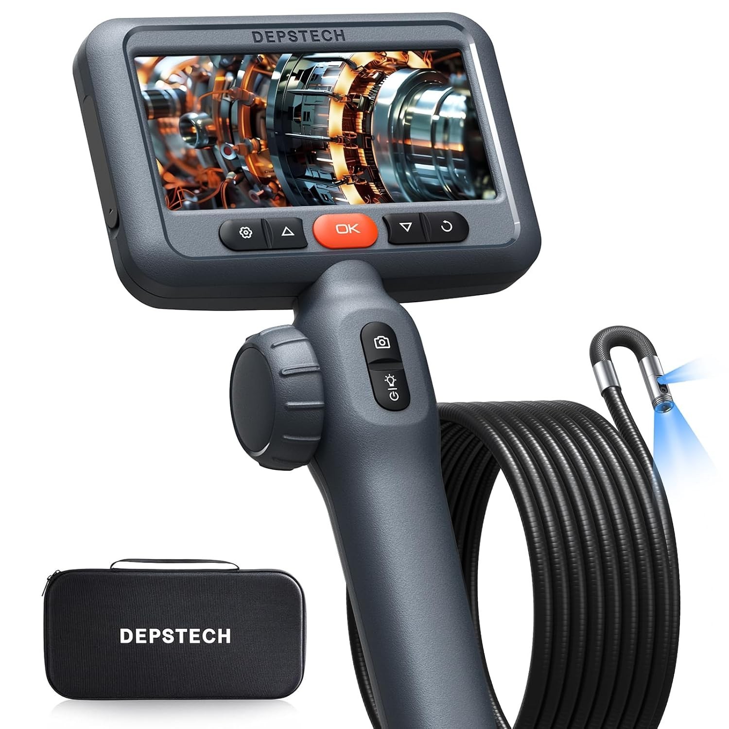 10FT Articulating Endoscope Camera with Light: Dual Lens Two-Way Articulated …
