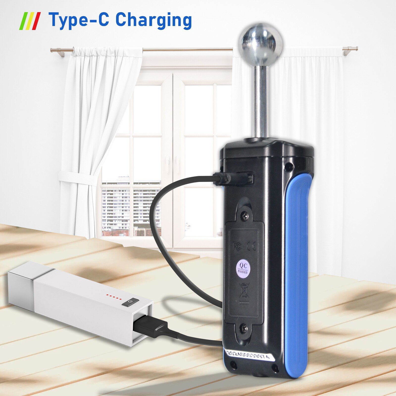 Pinless Moisture Meter with Ball Probe for Non-Destructive Area Scans Wood Walls