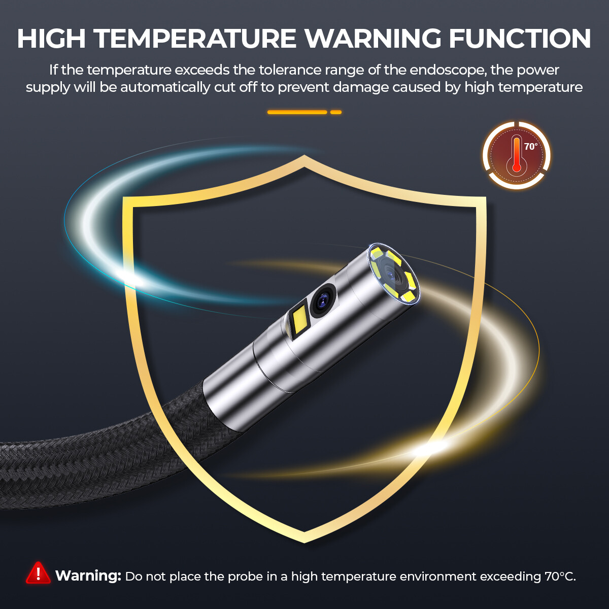6.5mm 4.3Inch Articulating Borescope Endoscope Inspection Camera With 7LED Light