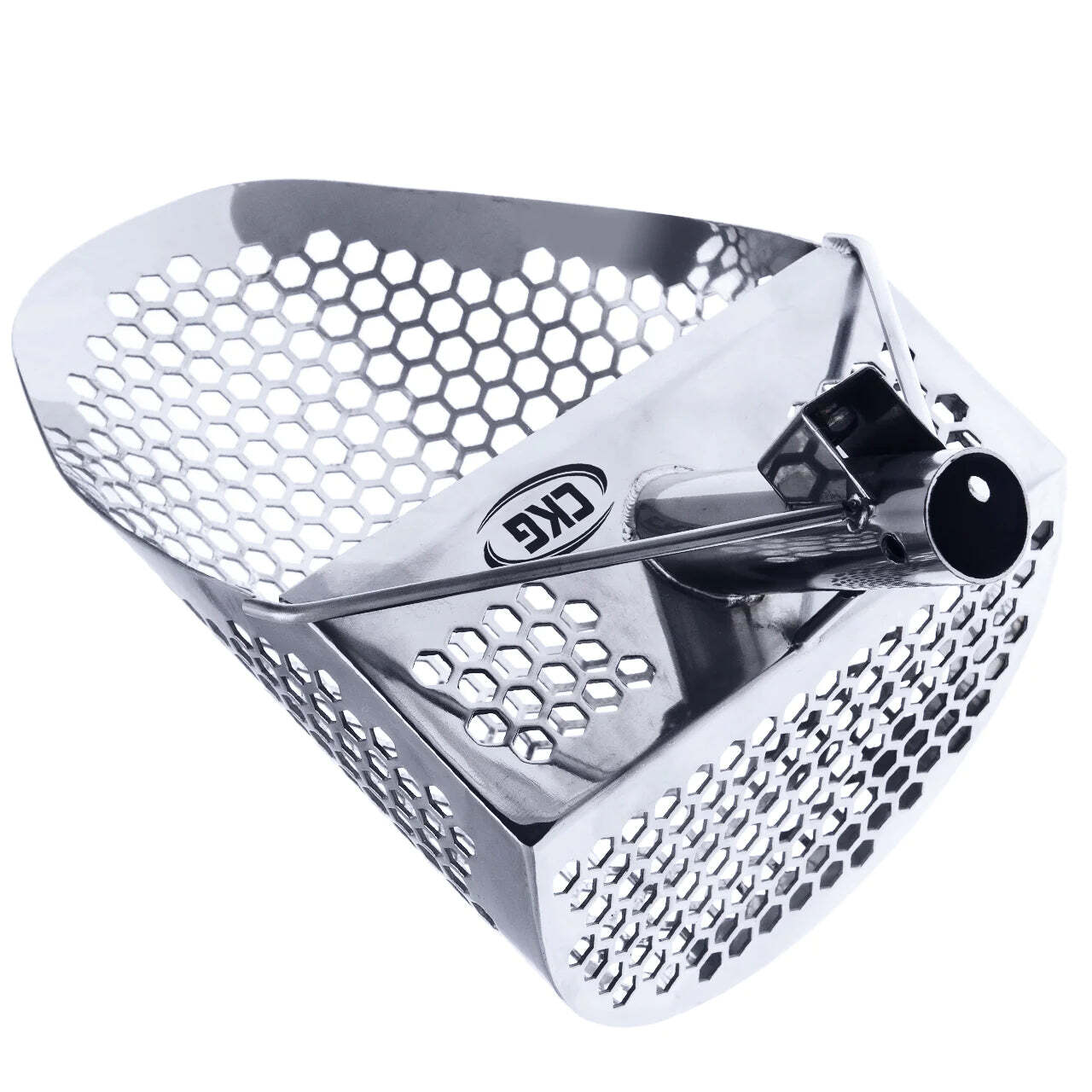 CKG 11X8 STAINLESS SAND SCOOP HEXAHEDRON HOLES WITH CARBON FIBER HANDLE
