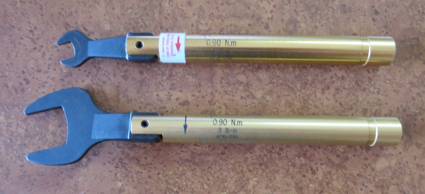 Lot of 2 HP Agilent Keysight 8710-1764 & 8710-1765 Torque Wrench 8 in/lbs Set