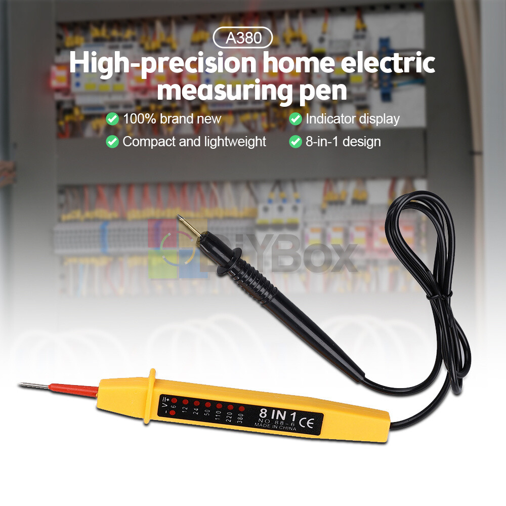 8-In-1 Tester Voltage AC DC 6-380V Auto Electrical Pen Detector With LED Light