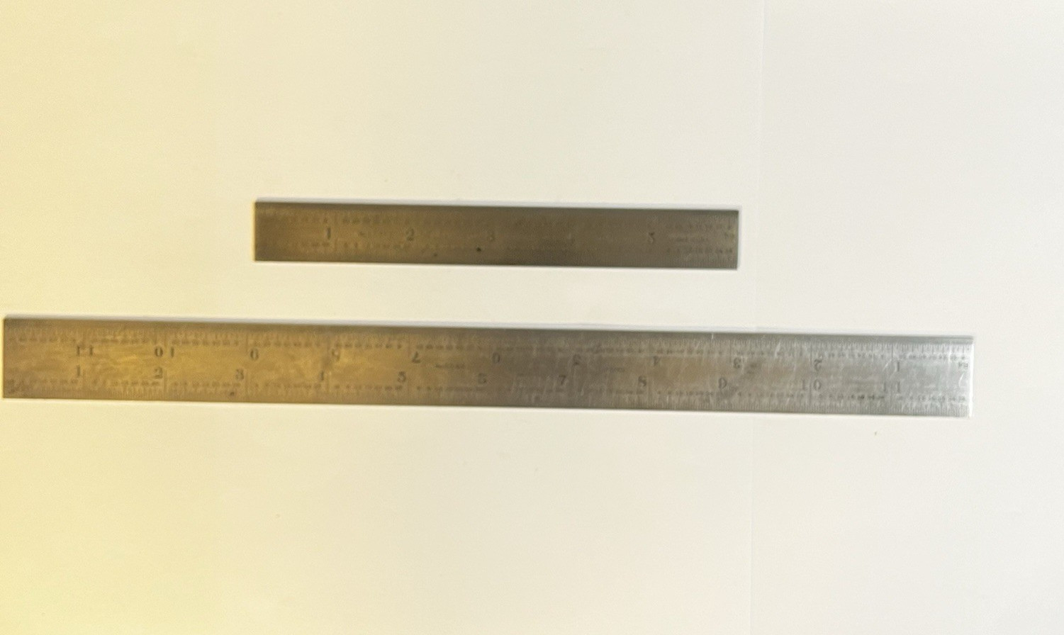 Lot of 2 – L.S. Starrett Co. 12in. Ruler No. 604R, 6in. Ruler No.604RE