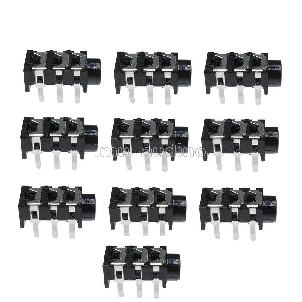 10Pcs 5Pin 3.5mm Stereo Headphone Audio Jack Earphone Socket