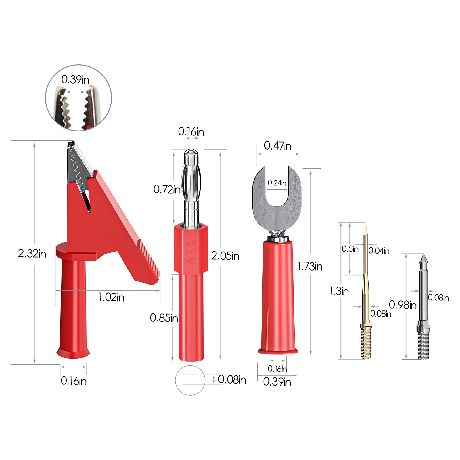 Multimeter Test Lead Kit with Alligator Clip Banana Plug Digital Electric 21PCS