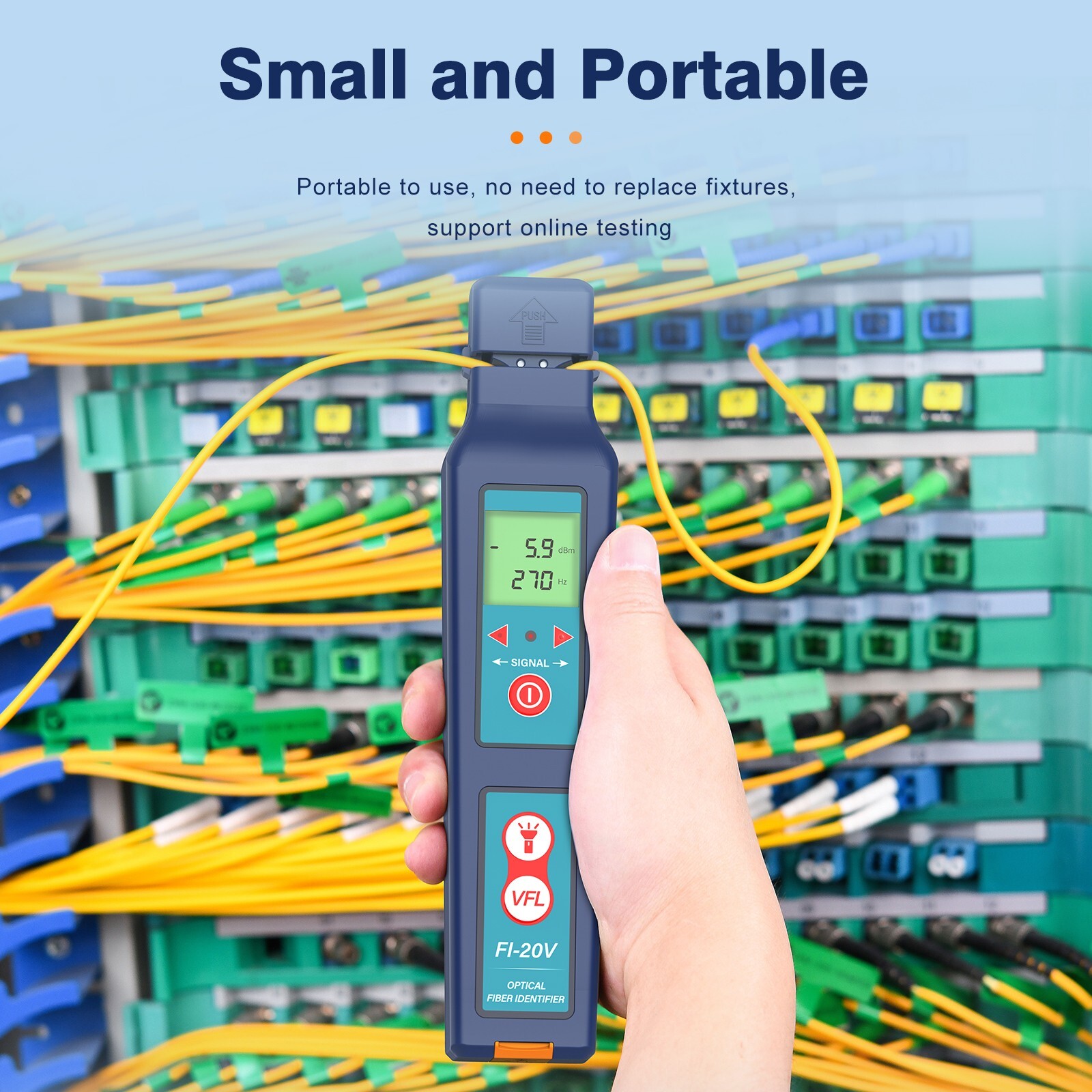 Komshine FI-20V Optical Fiber Identifier Fiber Fault Detector Fiber Cable Tester