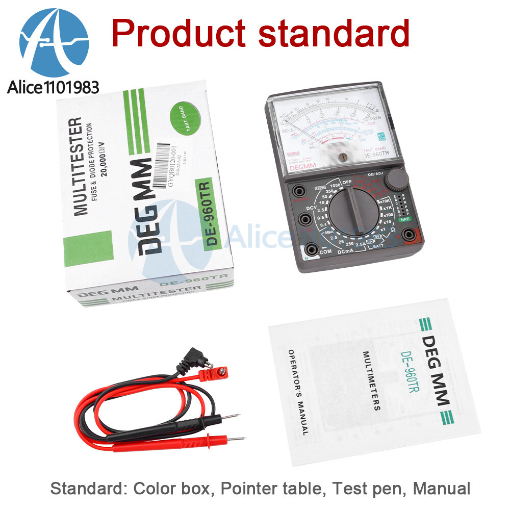 AC DC 1000V Pointer Type Analog Multimeter Meter Voltage Current Resistance