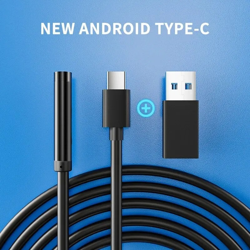 6LED USB Snake Endoscope Borescope HD Inspection Camera Scope For Android Type C