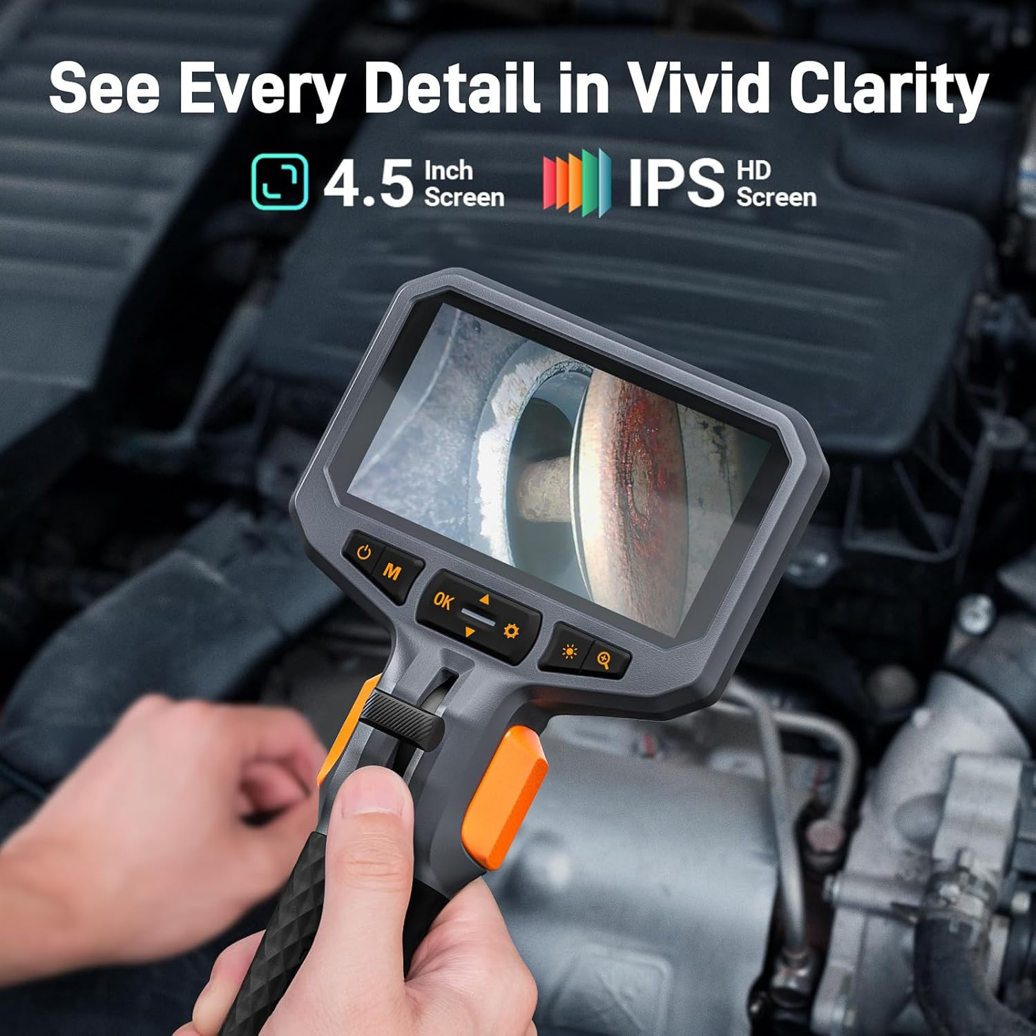 Two-Way Articulating Borescope with Light, Industrial Endoscope Inspection Camer