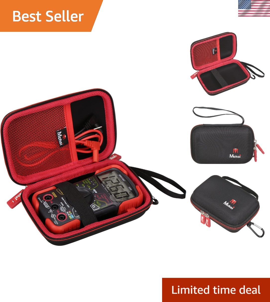 Shockproof Portable EVA Case for INNOVA 3320/3340 Multimeter, Lightweight Design