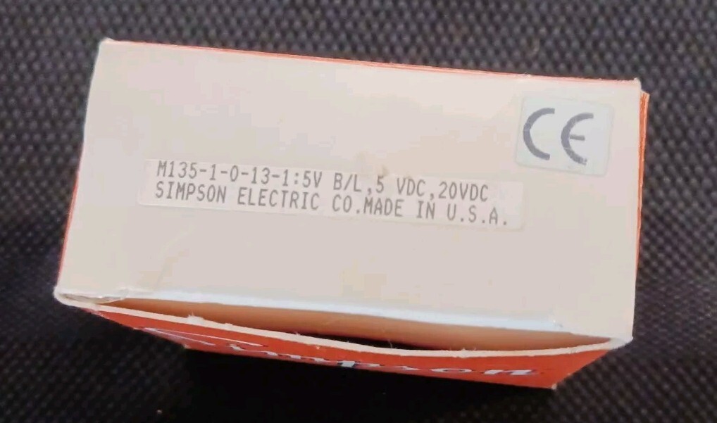 New Boxed Simpson, M135-1-0-13-1, DC Voltmeter, 0-20V, 5Vdc pwr **NOT CHINESE**