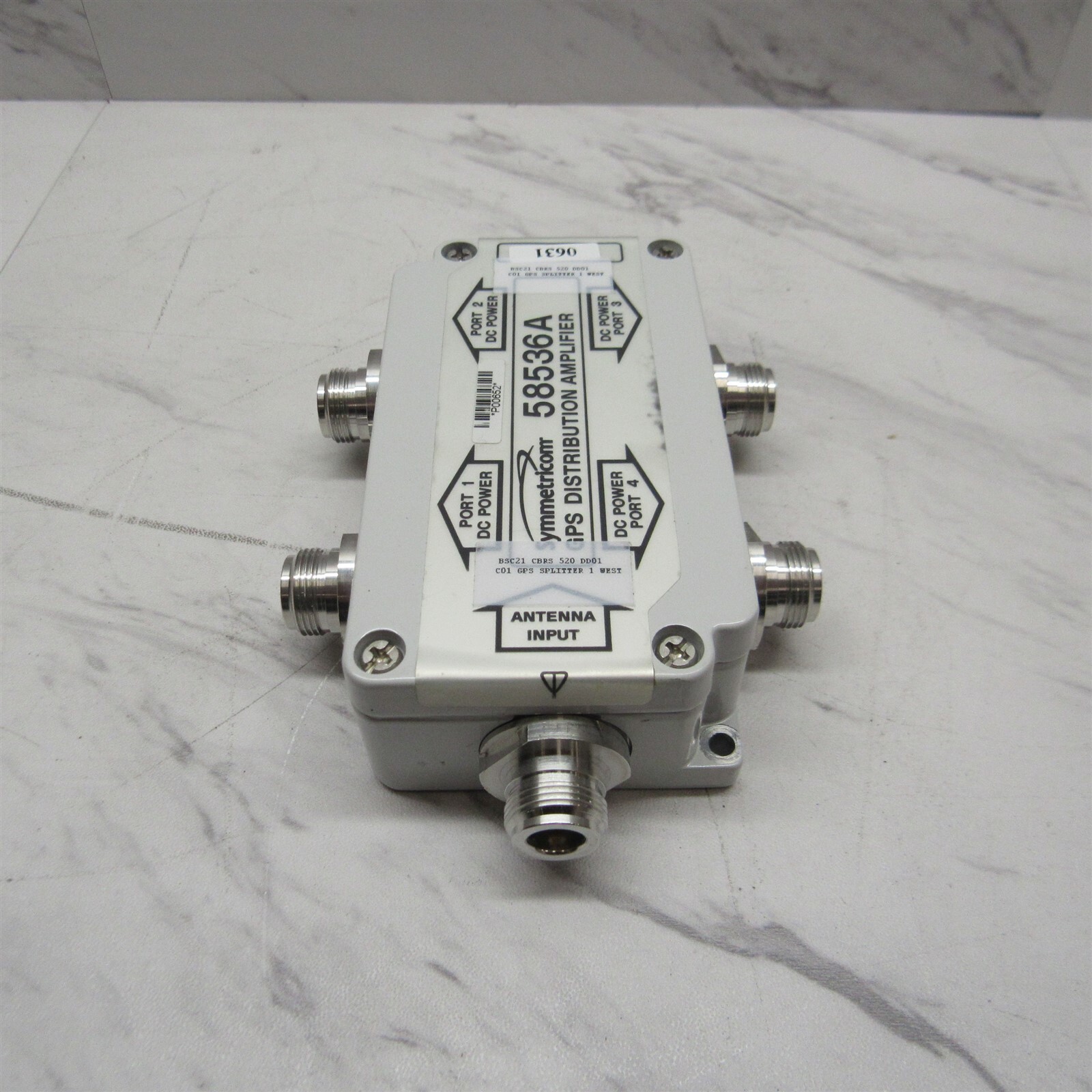 Symmetricom 58536A GPS GNSS 4-Way Active Distribution Amplifier Four Port N Conn