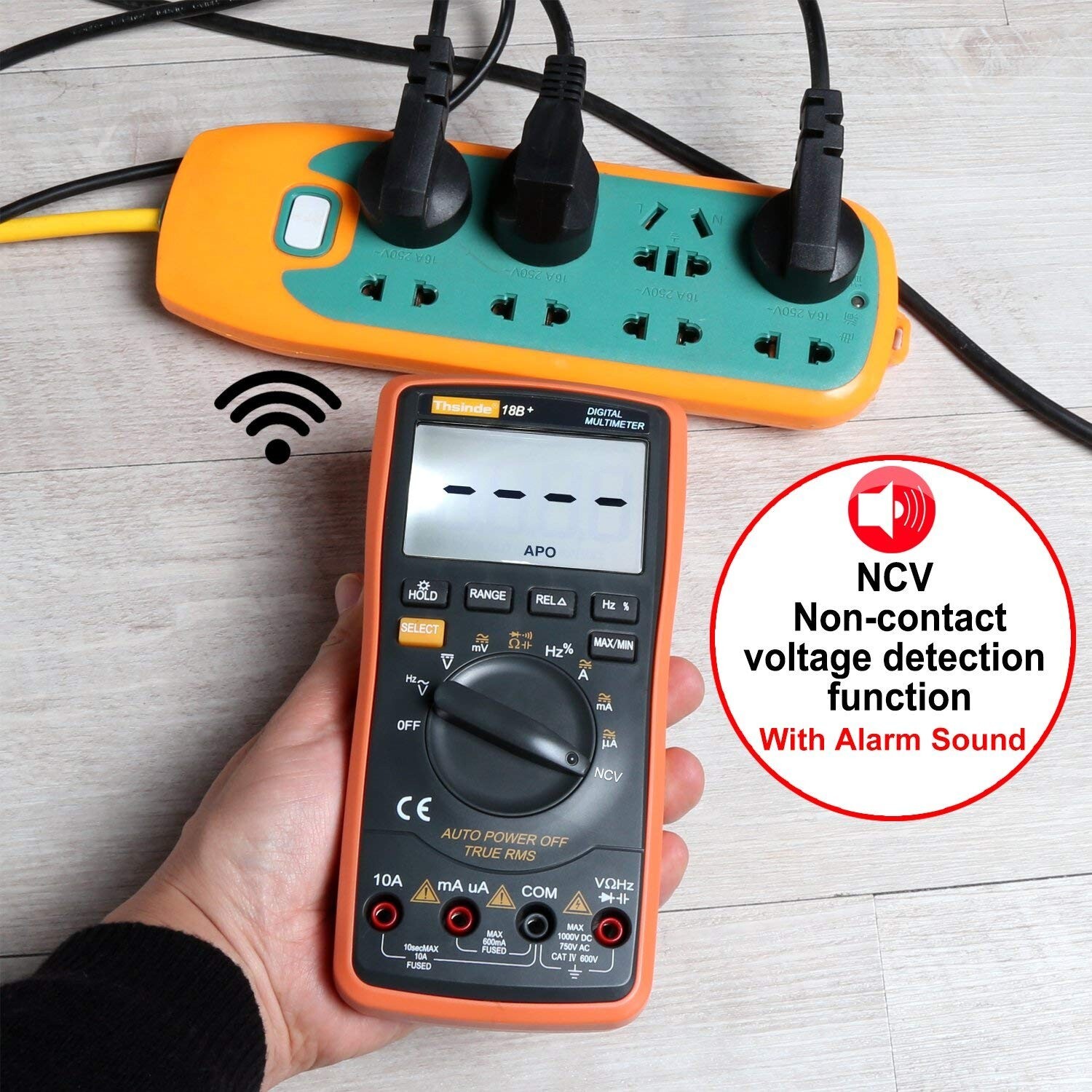 Auto Ranging Digital Multimeter TRMS 6000 with Battery Alligator Clips Test Lead