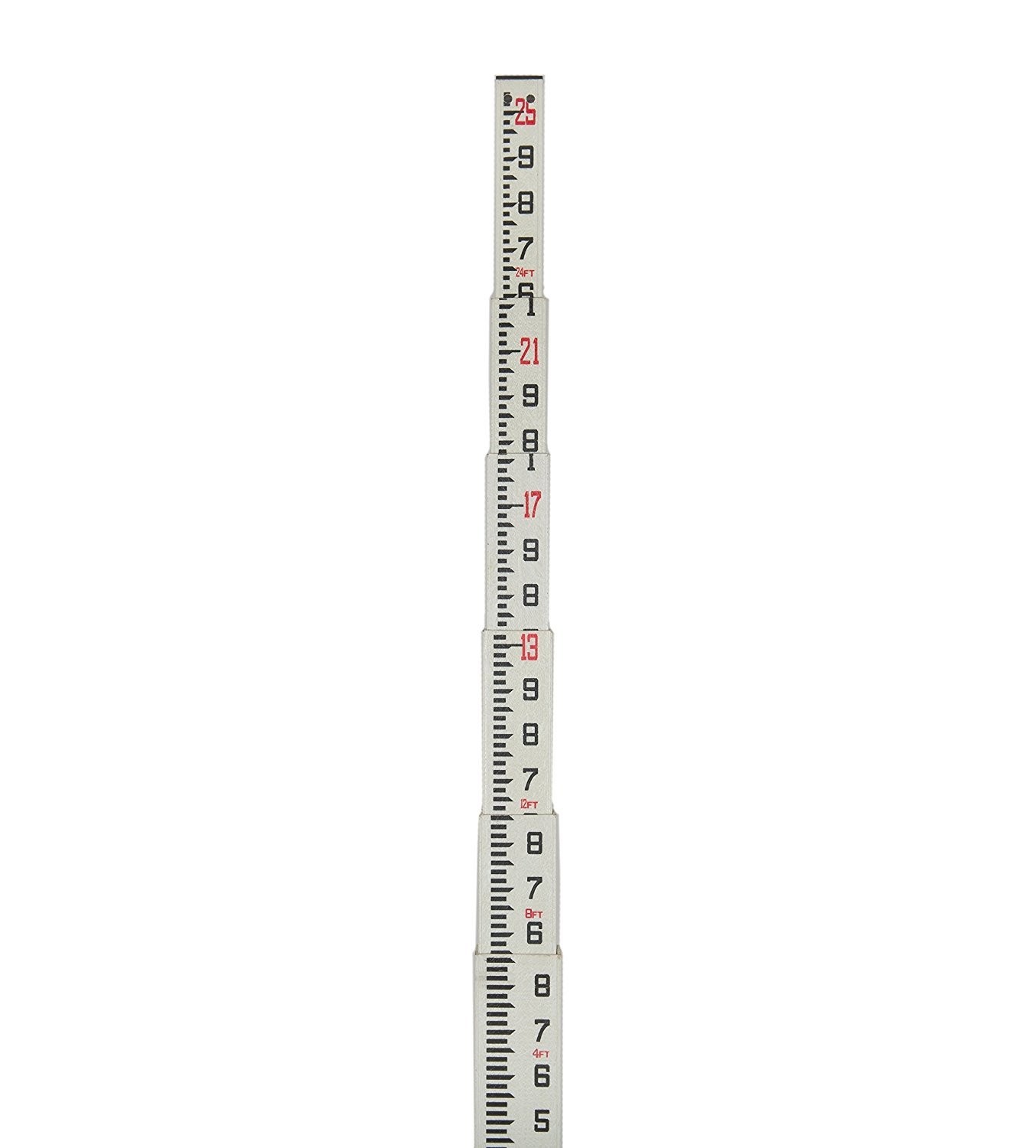 AdirPro 25 ft Fiberglass Telescoping Grade Rod 6-Section Rectangular Leveling Ro