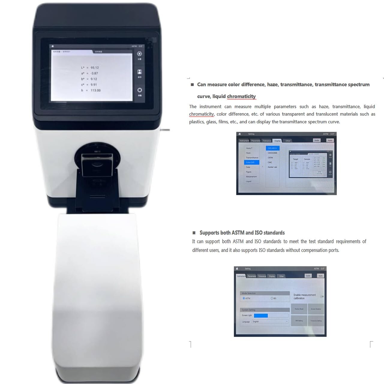 Digital Color Haze Meter Light Transmittance Haze Meter for Film Plastic Glass