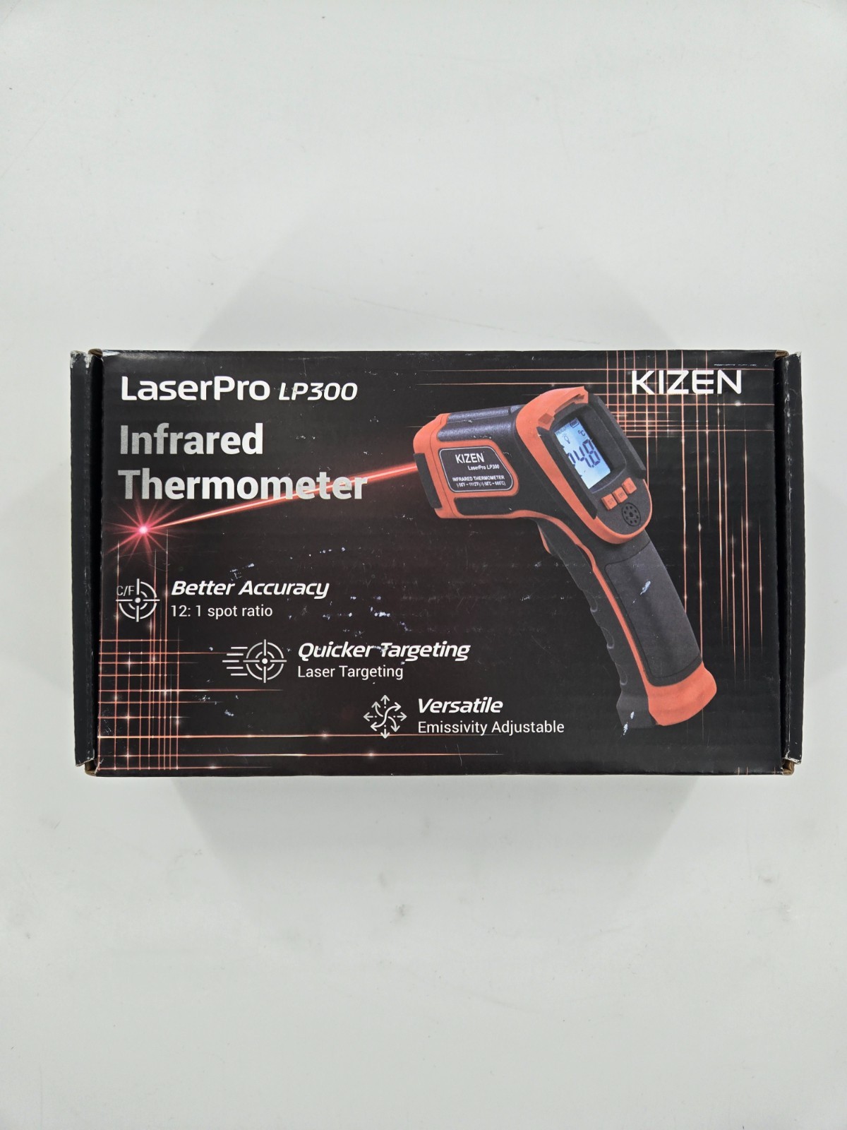 KIZEN Infrared Thermometer LaserPro LP300 Handheld Temperature Gun Orange