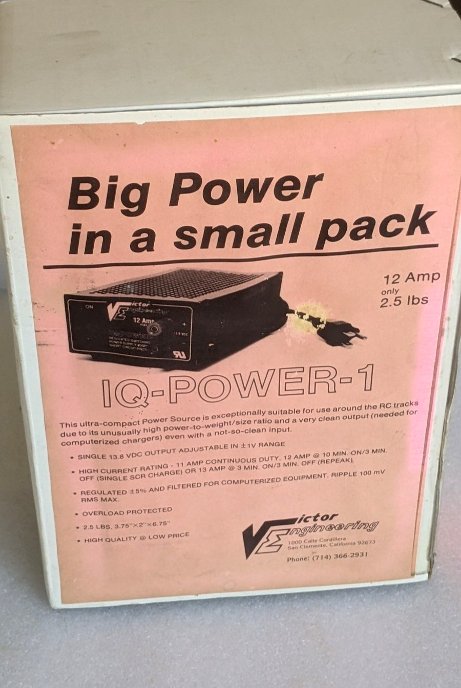 Victor IQ-Power-1 Regulated Switching 12 Amp Power Supply #DSP-1012 – New in Box