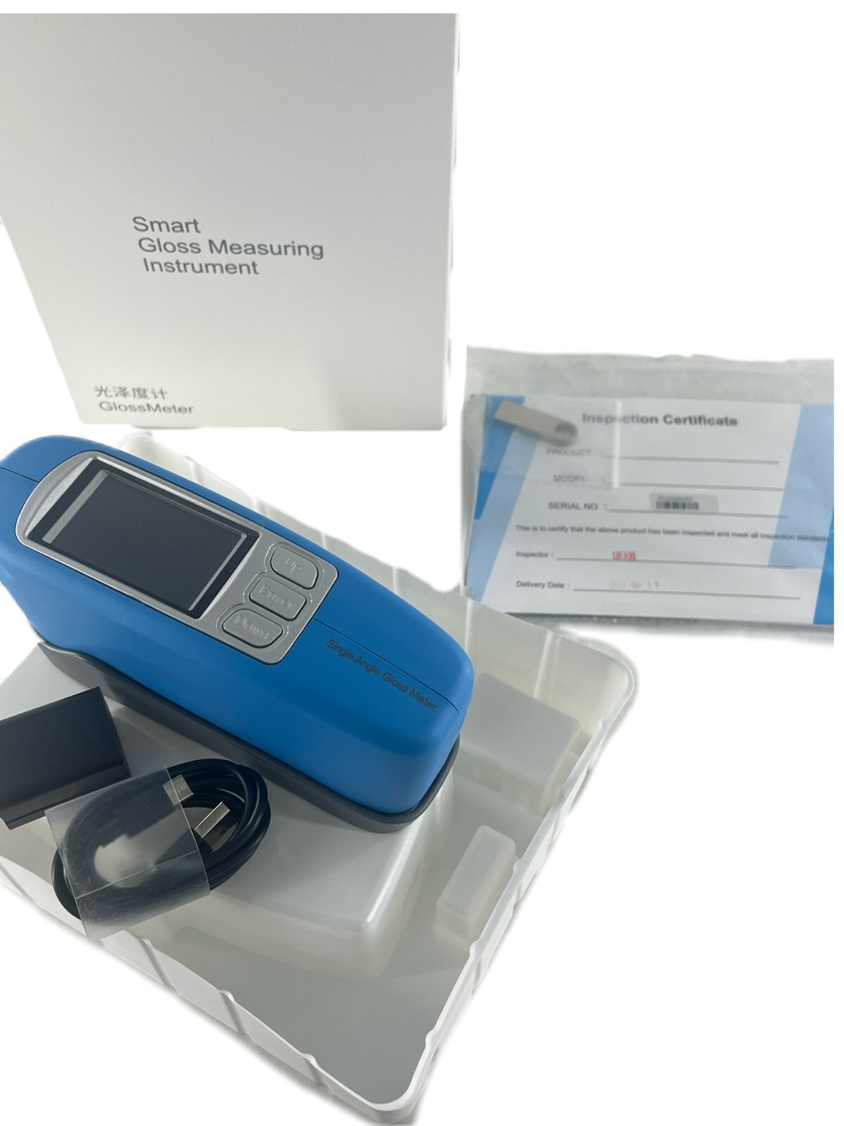 60 Degree Glossmeter Gloss Meter with 0-1000GU Data Storage 100 Standard Samples