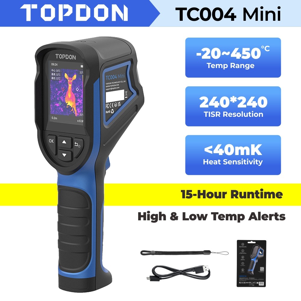TOPDON Advanced Handheld Thermal Imaging Camera Infrared Thermometer TC004 Mini