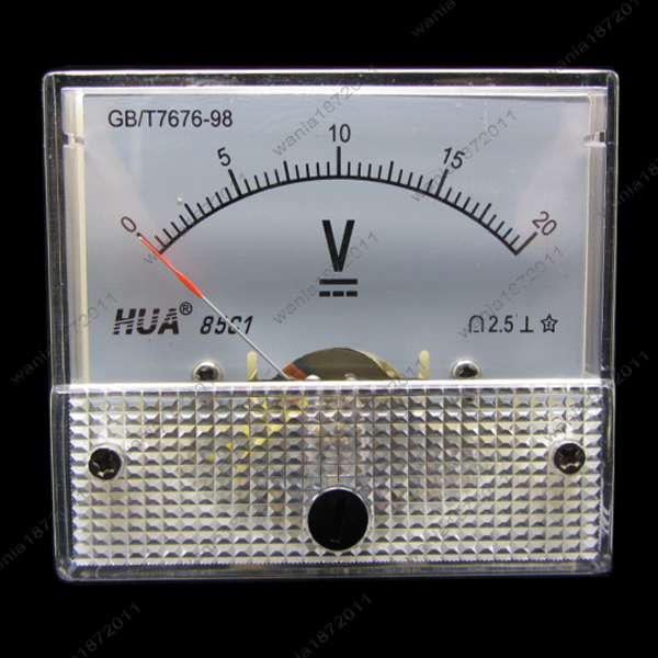 DC 20V Analog Voltmeter Panel Pointer Volt Voltage Meter Gauge 85C1 0-20V DC