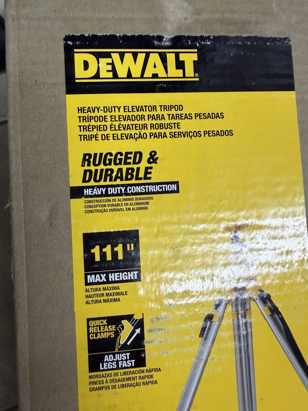 Dewalt DW0735 , 5/8 In. Elevated Construction Tripod Type 2 , New Open Box