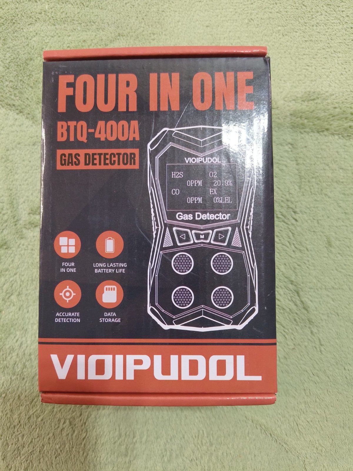 Vioipudol BTQ-400A Multi Gas Detector 4-in-1 Rechargeable Data Storage NEW