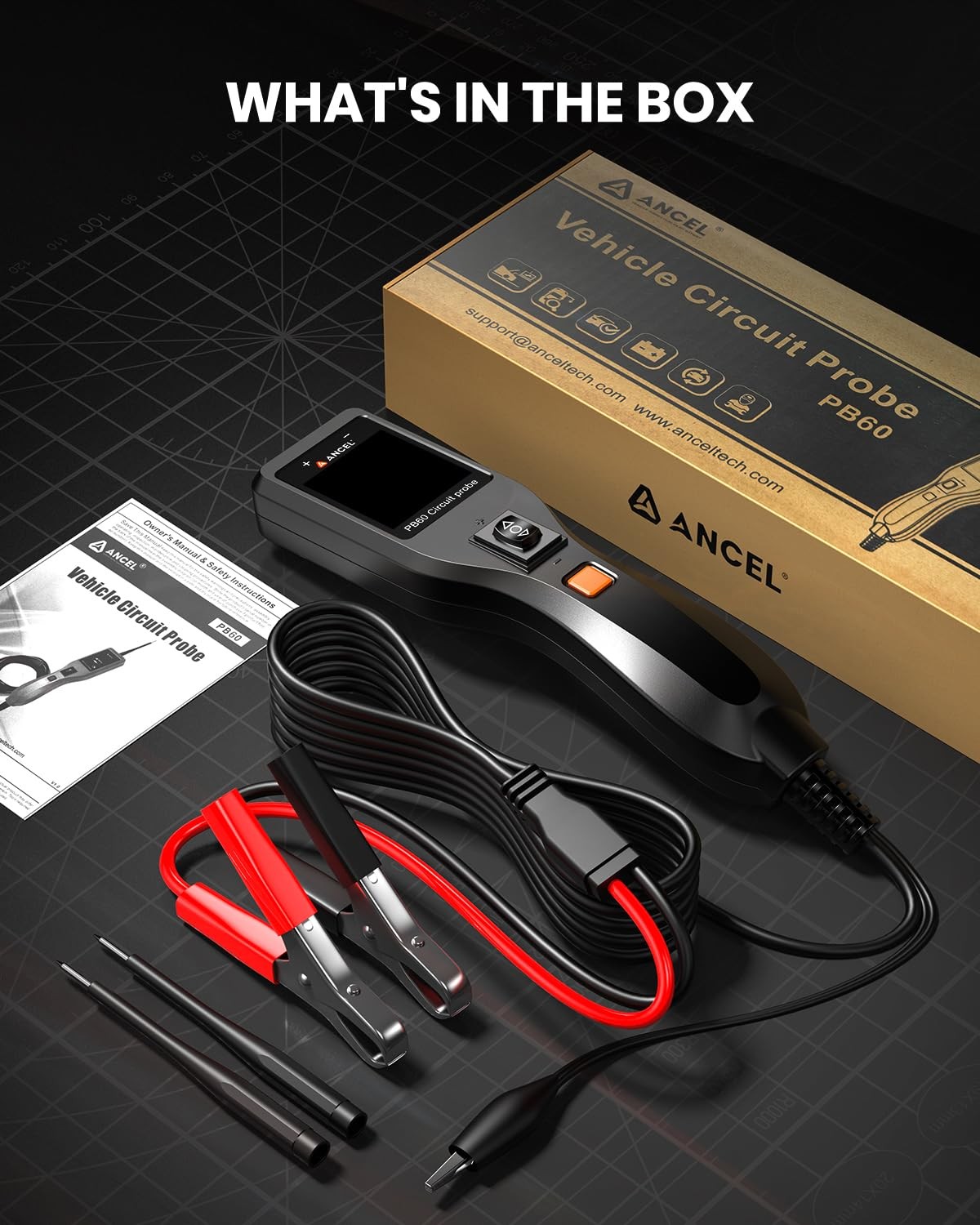 Ancel Pb60 Automotive Power Circuit Probe Tester 12-24V All-In-One Electrical