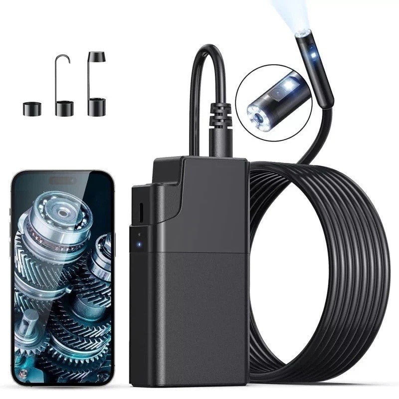 KINPTHY WiFi Inspection Camera Semi-Rigid 7.9mm Waterproof 2560x1440P Android i…