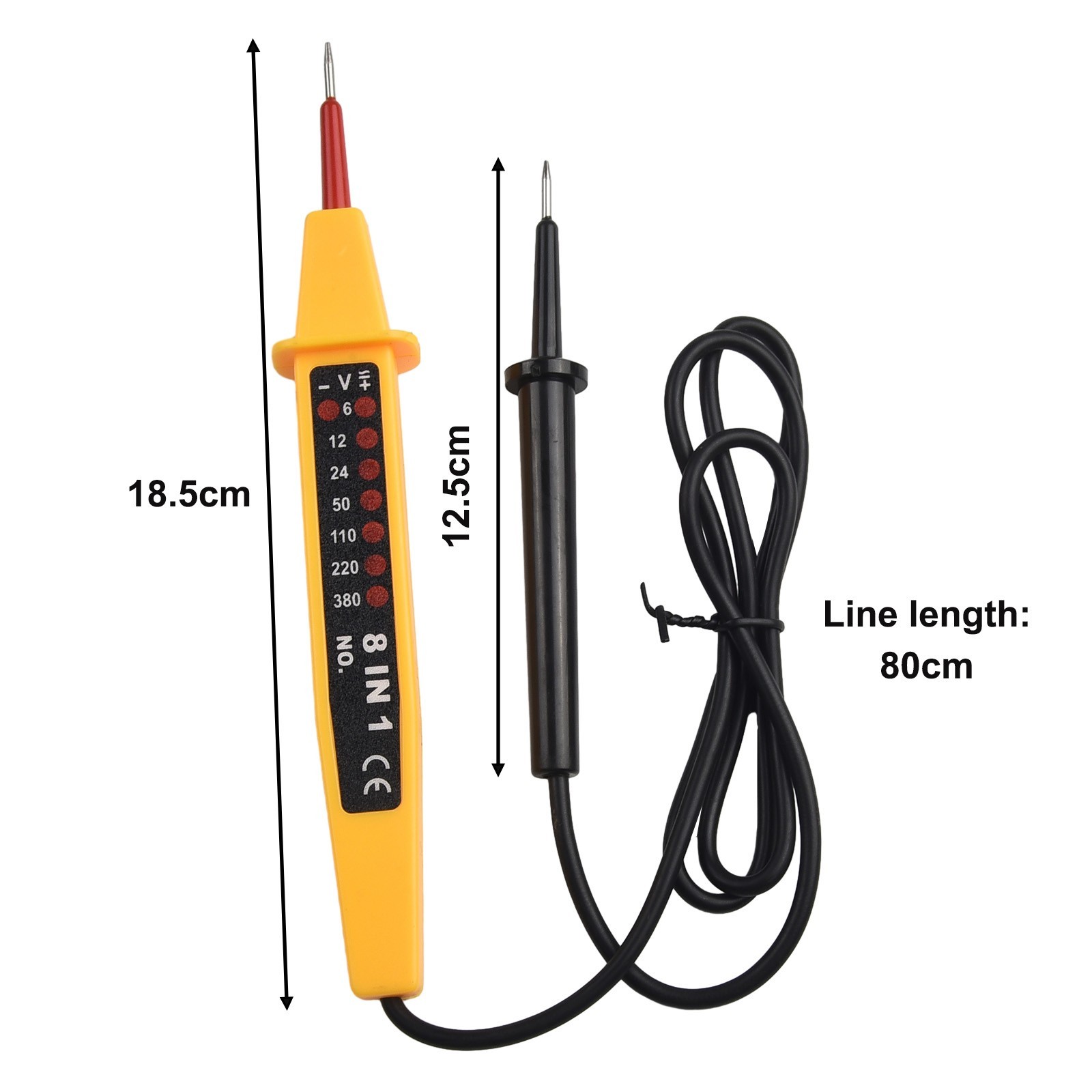 8 In1 Voltage Tester Voltage Tester Plastic 110 – 220 – 380VAC 148*17*26mm