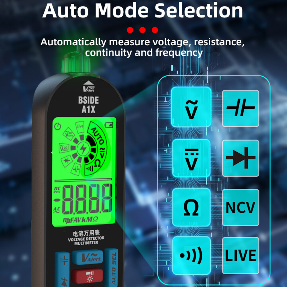 Smart Digital Multimeter Tester Rechargeable Electrical Voltmeter AC DC Voltage