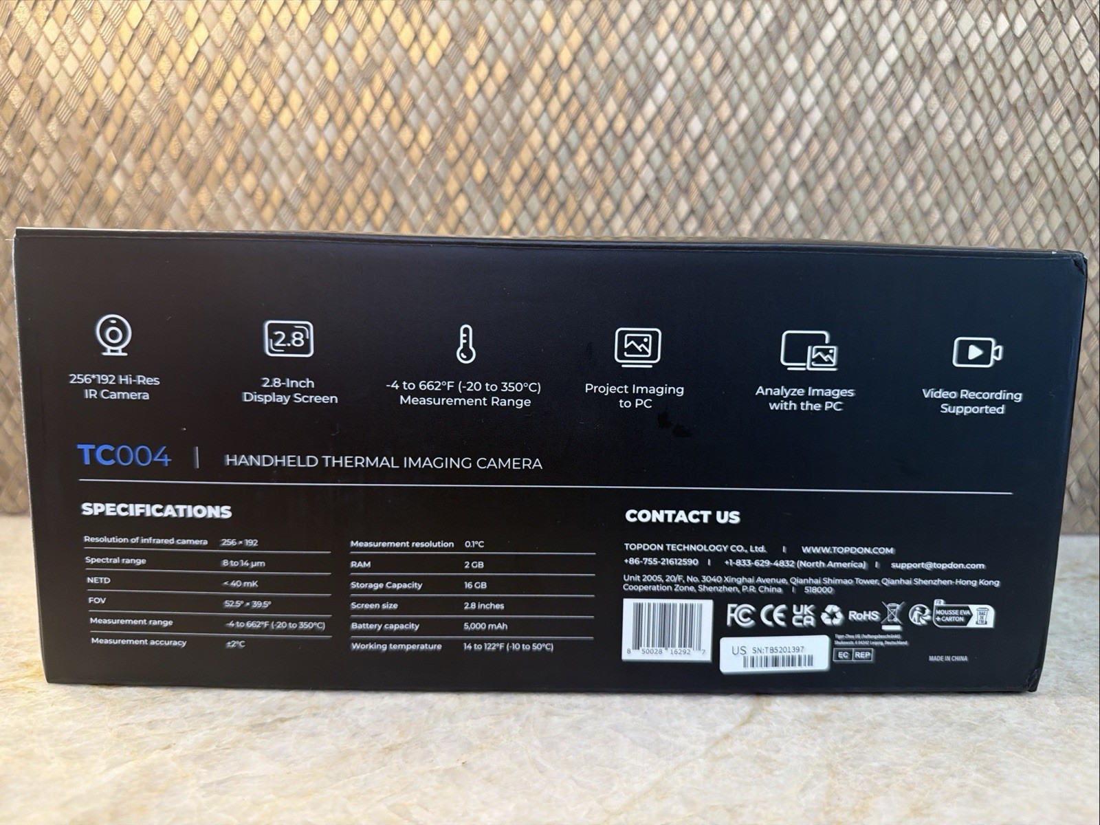 TOPDON TC004 Handheld Thermal Imaging Camera High 256×192 IR Resolution New