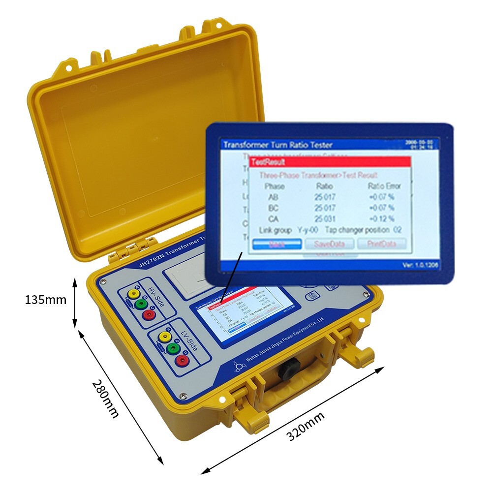 Spanish/English PT CT Test Portable TTR Meter Transformer Turns Ratio Tester