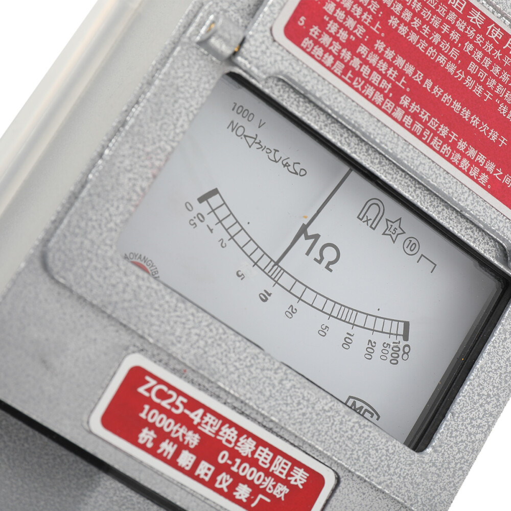 0-1000MΩ Insulation Resistance Tester 1000V Megger Meter Megohmmeter Hand-Crank