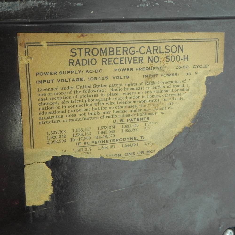 Stromberg-Carlson 500-H Bakelite Tube Table Radio Brown Circa 1941